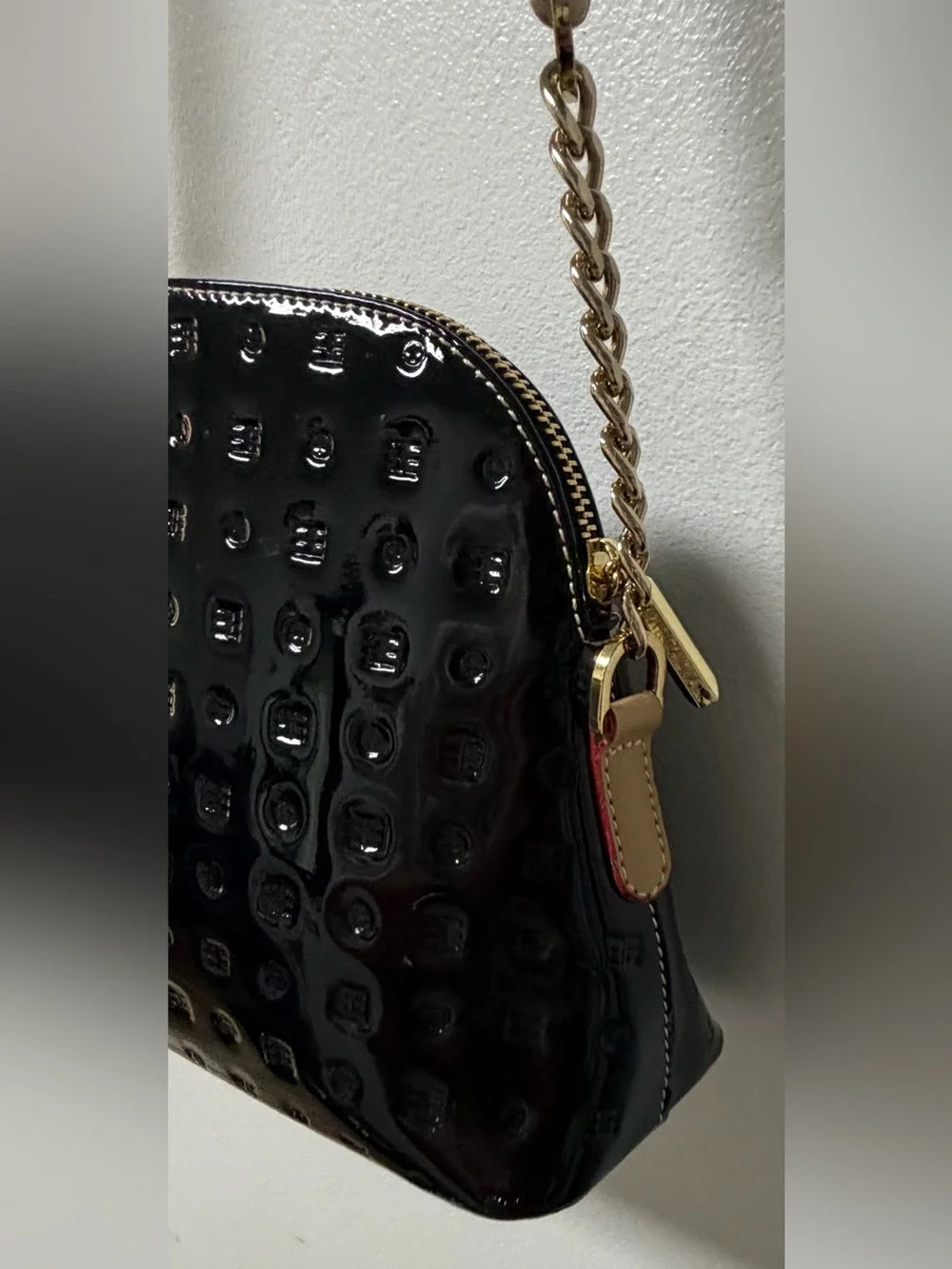 Arcadia Patent Leather Crossbody Purse Bag in Black
